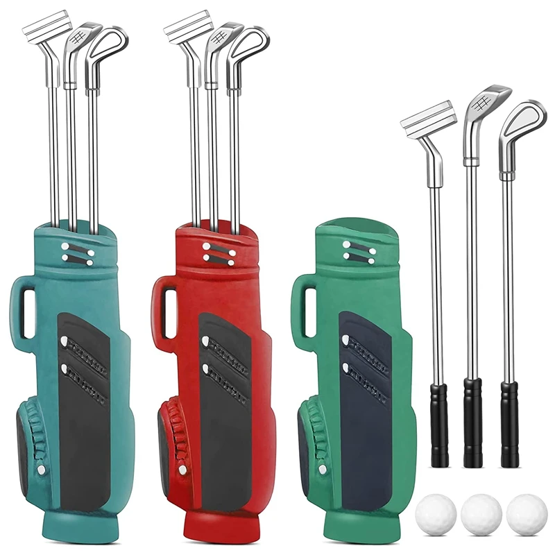 

3 Set Miniature Dollhouse Accessories Sports Golf Clubs Mini Golf Club Model Toys for 1:12 Scale Dollhouse Decorations
