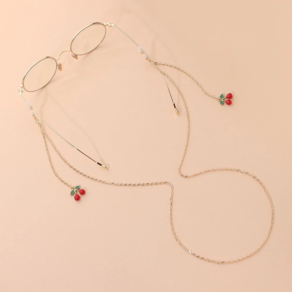 

Fashion Cherry Glasses Chain Cute Mask Chain Neck Straps Sunglasses Lanyard Women Jewelry Fashion Glasses Chain Temperament