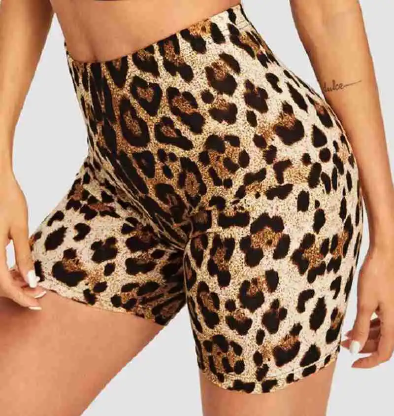 

Модные женские шорты с леопардовым принтом, повседневные женские мотоциклетные шорты с высокой талией и змеиным принтом
