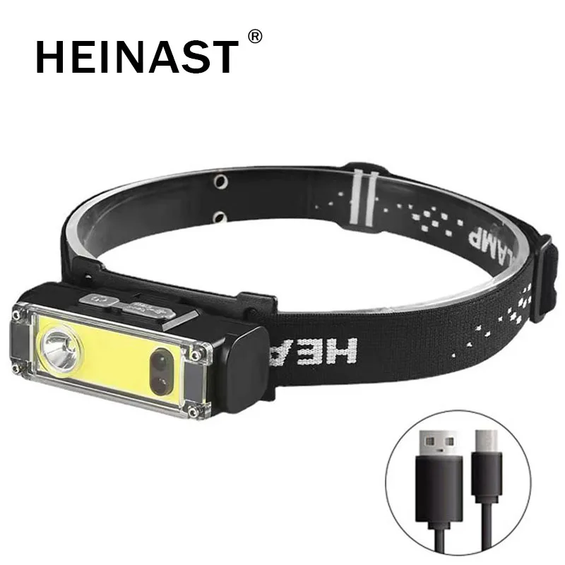 

COB+XPE Led Headlamp USB Rechargeable Head Lamp Use 18650 Battery Multi-modes Highlight Headlight Outdoor Portable Camping Light