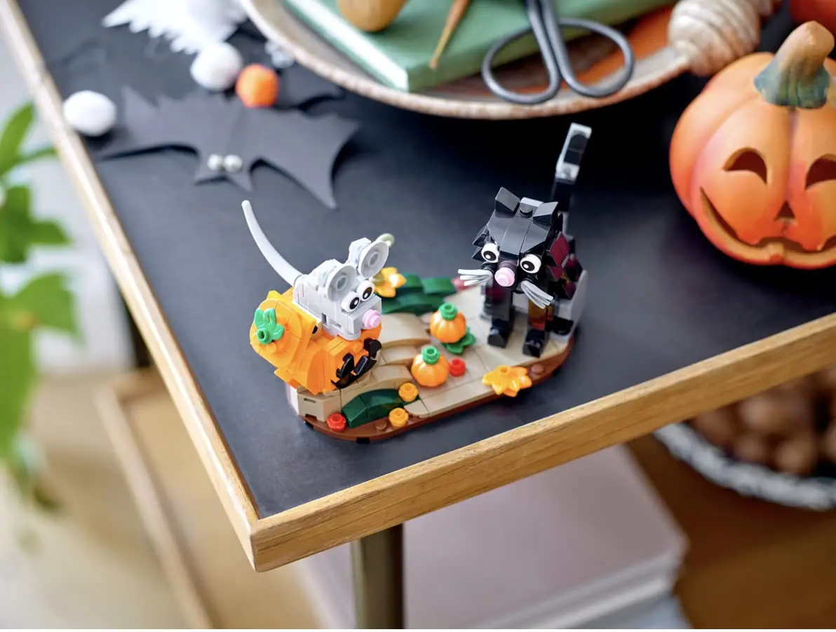 LEGO Хэллоуин Кот и мышь детские строительные блоки игрушки подарок для детей