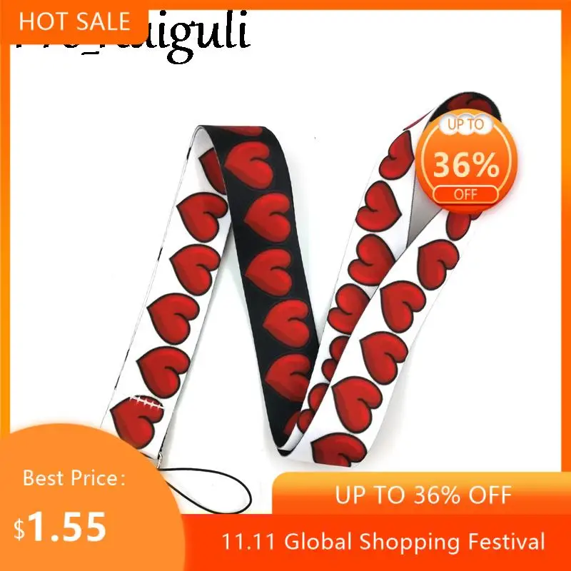 

Red Hearts Love Couple Lanyard for Keys Phone Cool Neck Strap Lanyard for Camera Whistle ID Badge Cute webbings ribbons Gifts