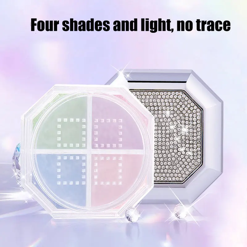 

4 Color Loose Powder Brightening Oil Control Concealer Lightweight Breathable Setting Powder Four Palace Honey Powder Cosmetic