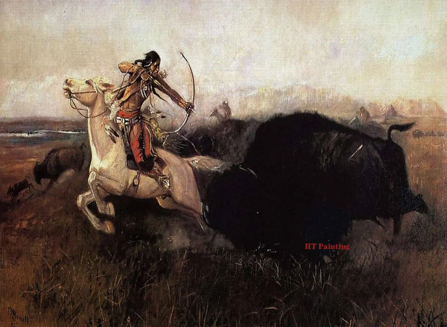 

Картина на холсте "Американский индийский вождь и лошадь"