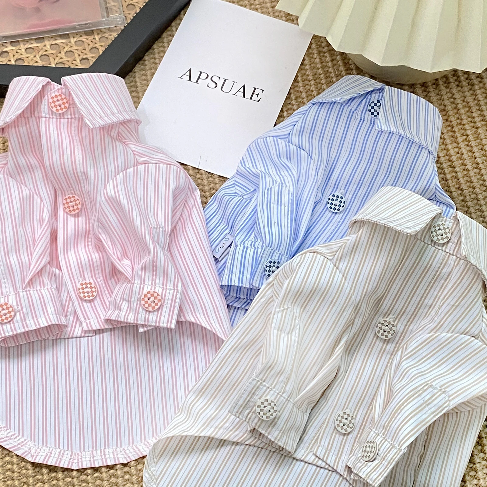 

2024 Italian Greyhound Clothes Shirts Shirts Summer Striped Shirts Puppy Big Dog Shirts Dog Clothes