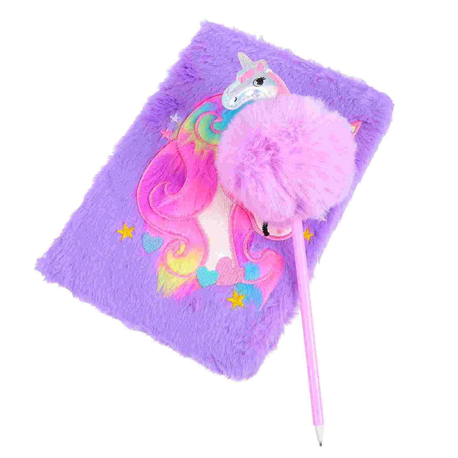 

Plush Diary Journal Stationery Girls Notebook Kids Notepad Scrapbook Writing Students Lovely Note Pad
