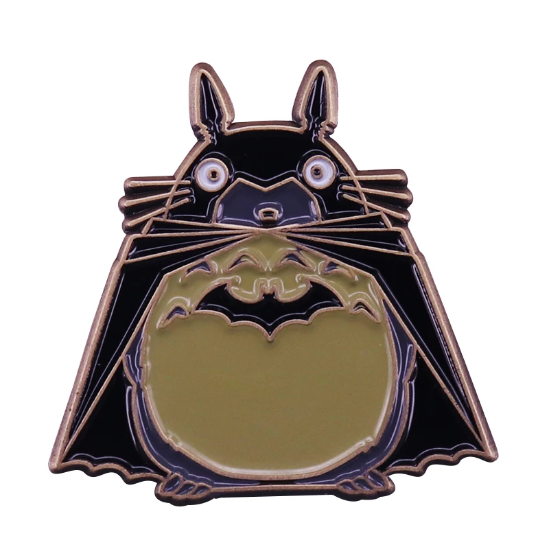 Фото Черная накидка модель Totoro брошь эмалированный штифт аниме фильм смешные