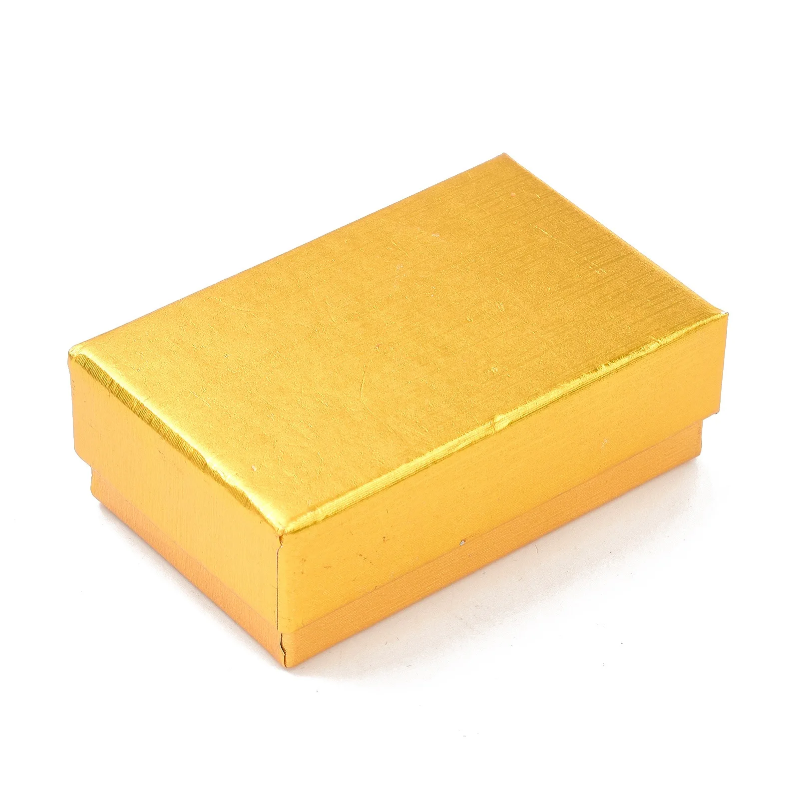 32pcs Gold Silver Color Rectangle Cardboard Box Texturing Jewelry Sponge Box for Earrings Necklace DIY Gifts Packing 8.3x5.3x3cm