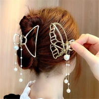 fashion hair accessorie vintage metal hair claws crab clips hairpin headwear long tassel pendant