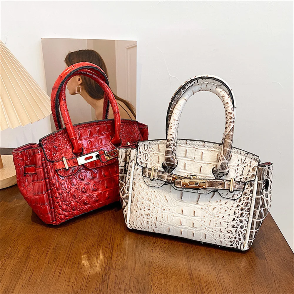 

Crocodile pattern new platinum bag foreign style fashion Messenger Handbag Bags casual Simple Shoulder Bag