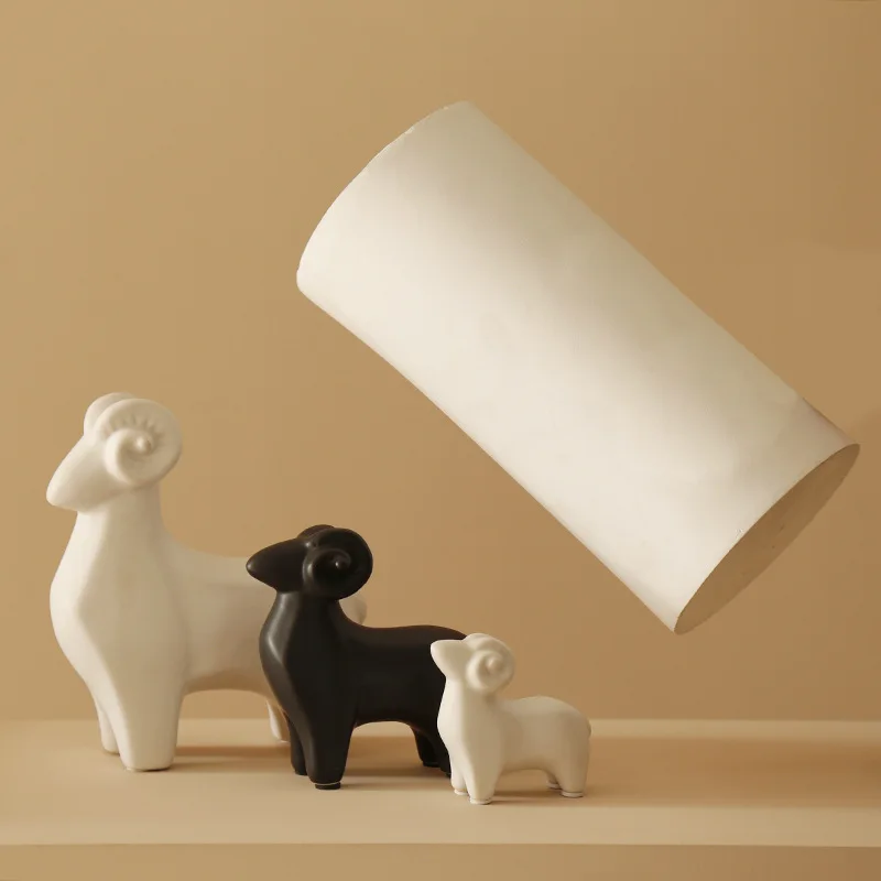 Керамическая статуэтка овцы белая миниатюрная Статуэтка Aanimal в скандинавском