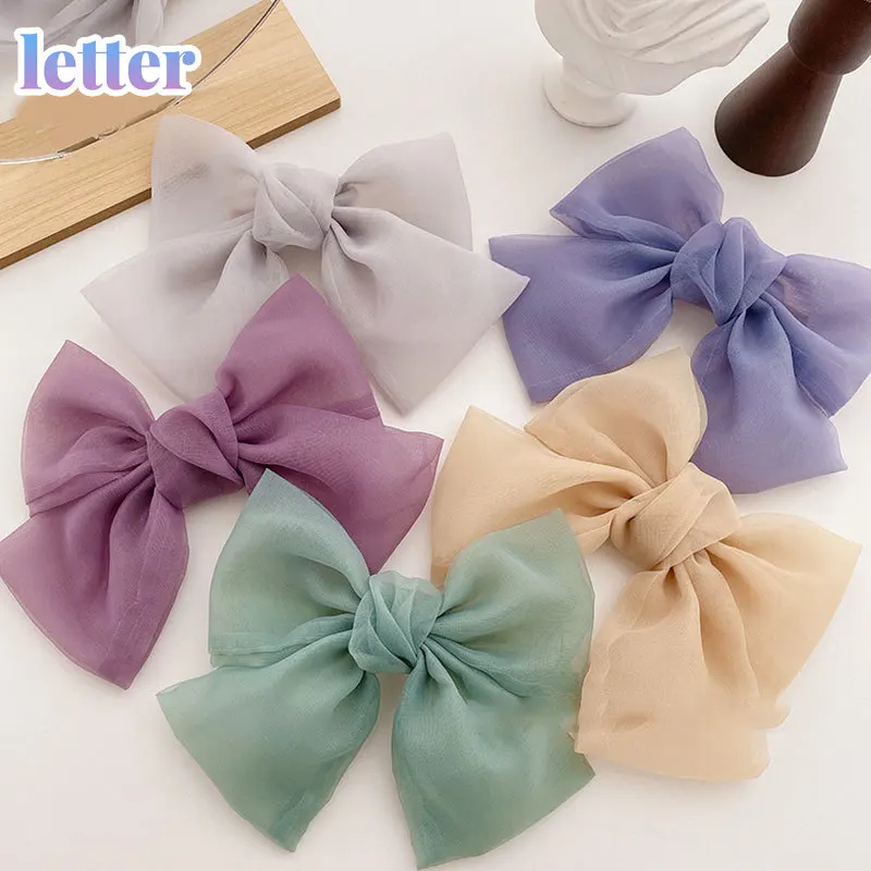 

1 pcs Cute Baby Kids Mesh Yarn Lace Hair Pins Wrap Children Girls Hairpins Organza Bow Hair Clips Hair Accessories
