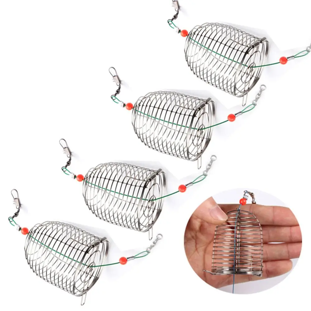 

Stainless Steel Tackle Accessory Trap Holder Bait Basket Fishing Feeder Fishing Bait Cage Lure Cages