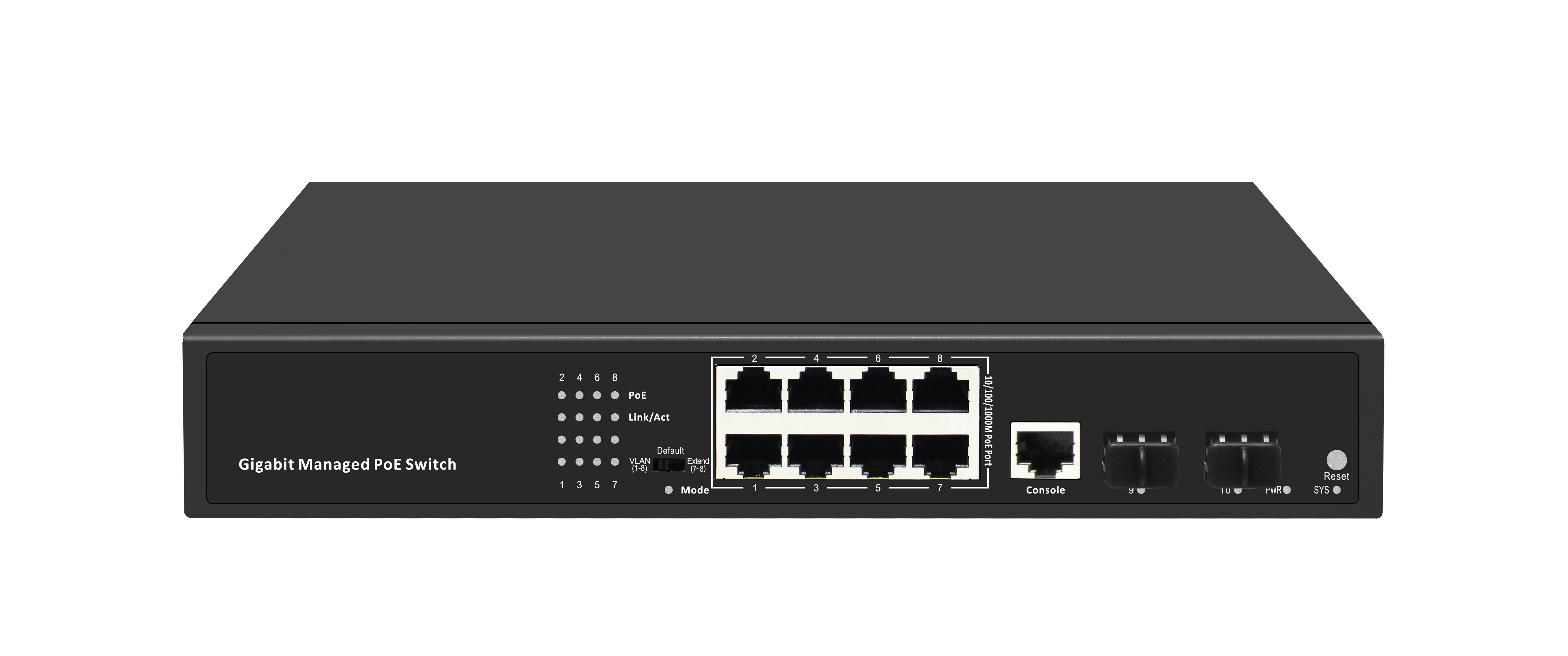

PIXLINK 10 Port Gigabit Managed Ethernet PoE Switch
