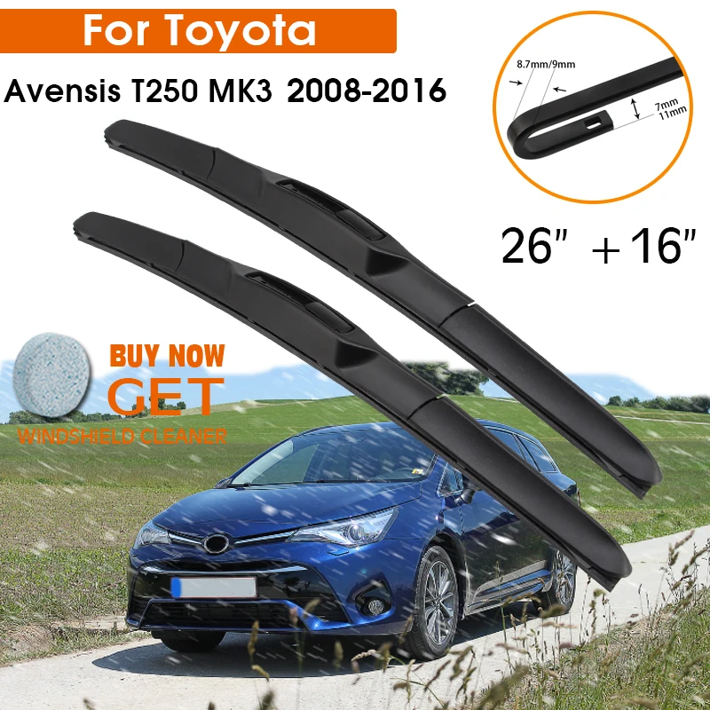 Car Wiper Blade For Toyota Avensis T250 MK3 2008-2016 Windshield Rubber Silicon Refill Front Window Wiper 26