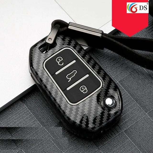 

Cabon Fiber 3 Button All inclusive Car Key Case Cover For Peugeot 107 308sw 407 208 508 408 2018 Accessories Protection Shell
