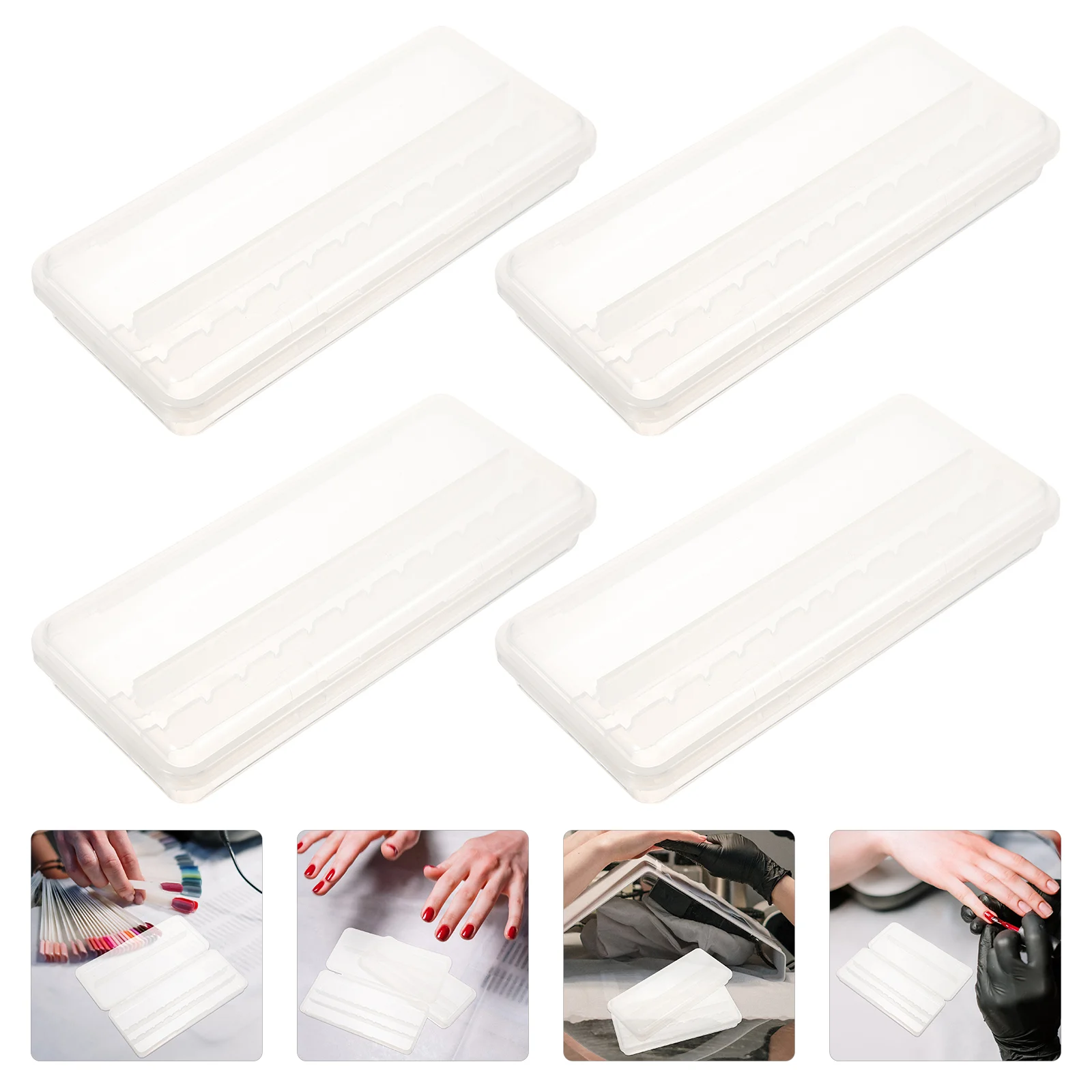 

4pcs Nail Drill Holder Nail Drill Bits Storage Containers Clear Case Nail Polishing Head Storage Organizer