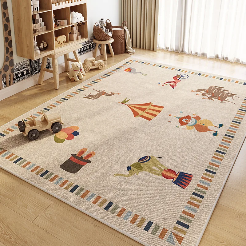 

Cartoon Home Non-slip Children's Carpet Living Room Bedroom Coffee Table Blanket Absorbent Crystal Velvet Carpet Area Rug