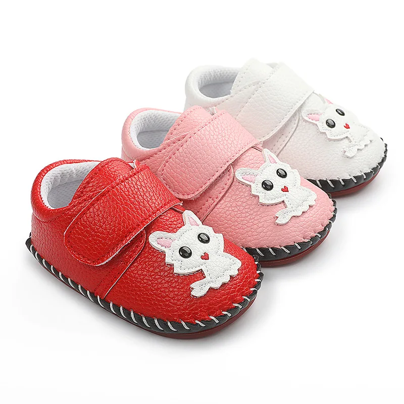 Baby First Walkers New Infant Kid Girls Shoes Lovely Anti-slip Soft Sole Newborn Sneakers Anti-Slip Prewalkers 0-18M Kitty