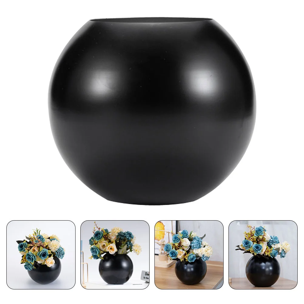 

Vase Flower Pot Metal Round Steel Stainless Arrangement Gold Planter Holder Vases Decor Desktop Flowerpot Sphere Modern Floral