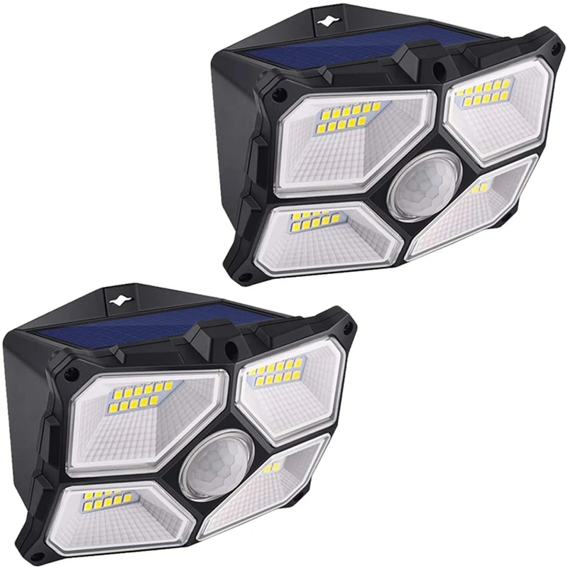

2PCS Solar Motion Sensor Sunlight Energy Street Lamp Yard Path Home Garden Solar Power Induction Wall Light
