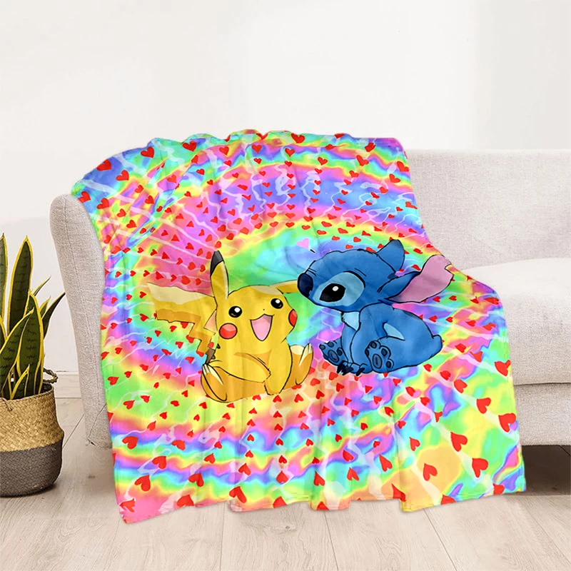 

P-Pokemon Cartoon Blanket Fashion Cartoon Monster Flannel Fluffy FleeceThrow Blanket Children and Adult Gift Sofa Travel Camping