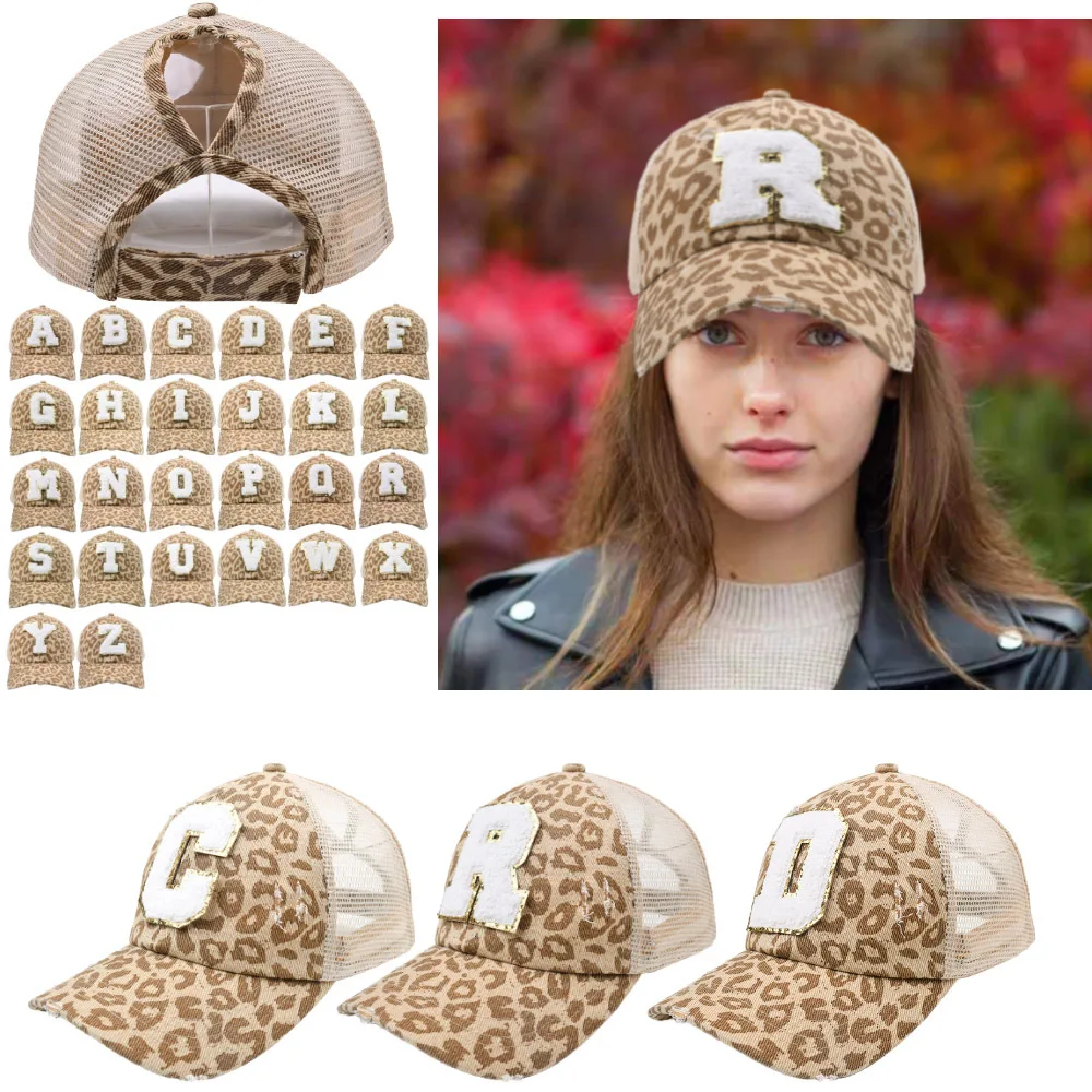 

2022 Fashion Women Casual Leopard Alphabet Baseball Caps Women's Snapback Caps