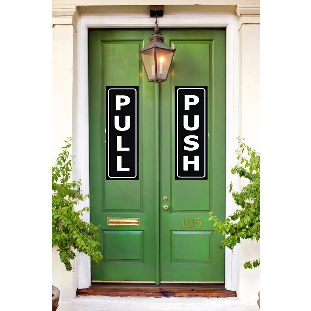 

Easy Apply Push And Pull Outdoor OPEN Sign Indoor Home Removable Door Sticker Waterproof Self Adhesive Durable Decorative 1 Pair
