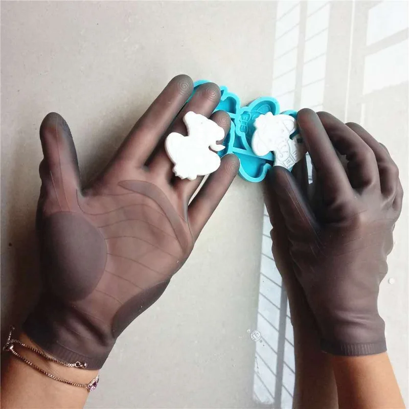 

Многоразовые безопасные силиконовые перчатки для литья смолы, водонепроницаемые перчатки, защитные перчатки для пальцев, сделай сам, изготовление пресс-форм, защита рук
