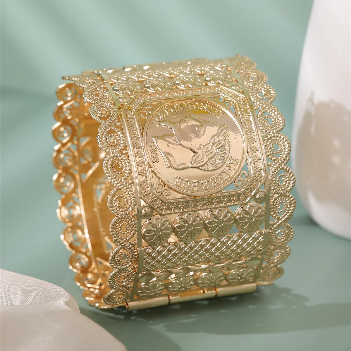 Женские браслеты в стиле Дубая широкие Арабские Ювелирные изделия открытые