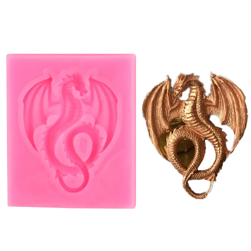 

Soaring Dragon Silicone Mold Cupcake Topper Fondant Molds Cake Decorating Tools Cookie Baking Candy Chocolate Gumpaste Moulds