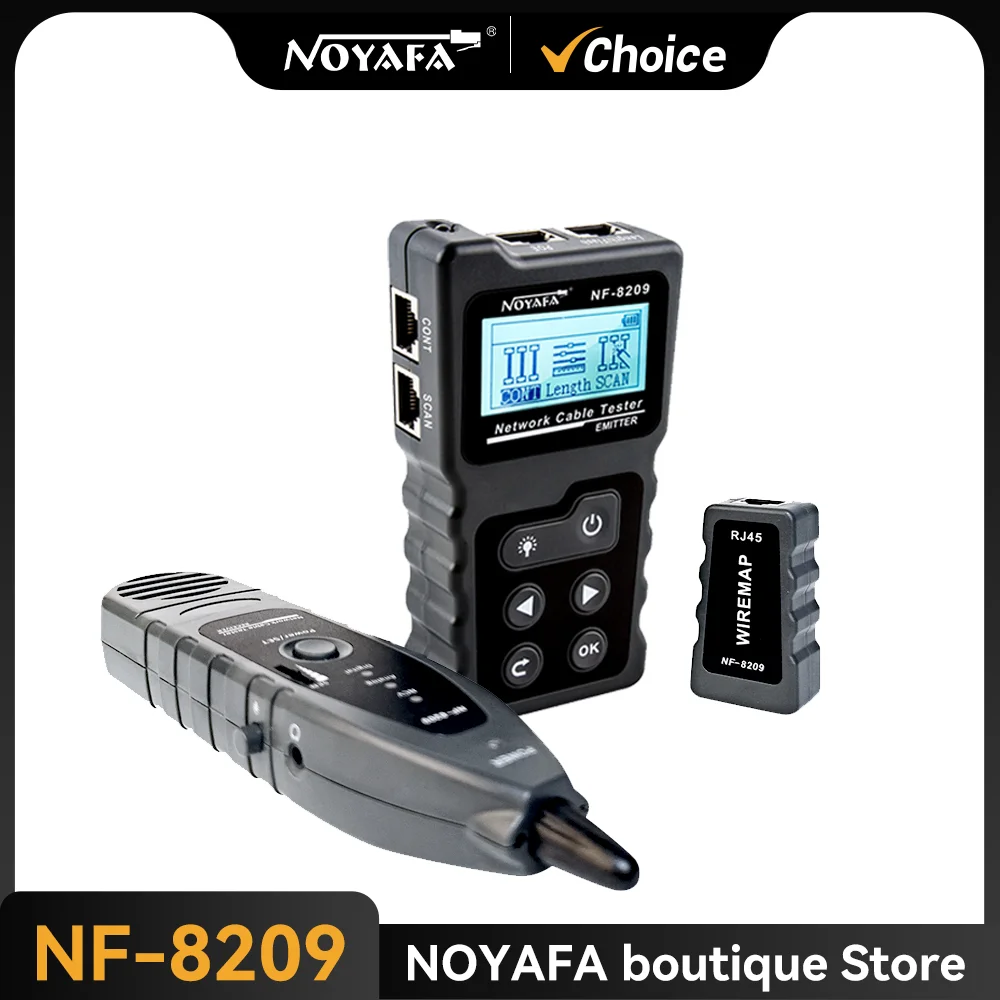 Сетевой кабельный трекер NOYAFA NF- 8209 тестер кабеля Cat5 Cat6 PoE определитель расстояния
