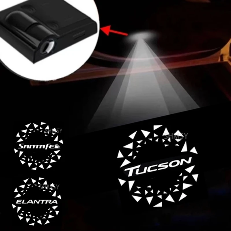 2X светодиодные лампы с эмблемой двери автомобиля лампа приветствия беспроводной