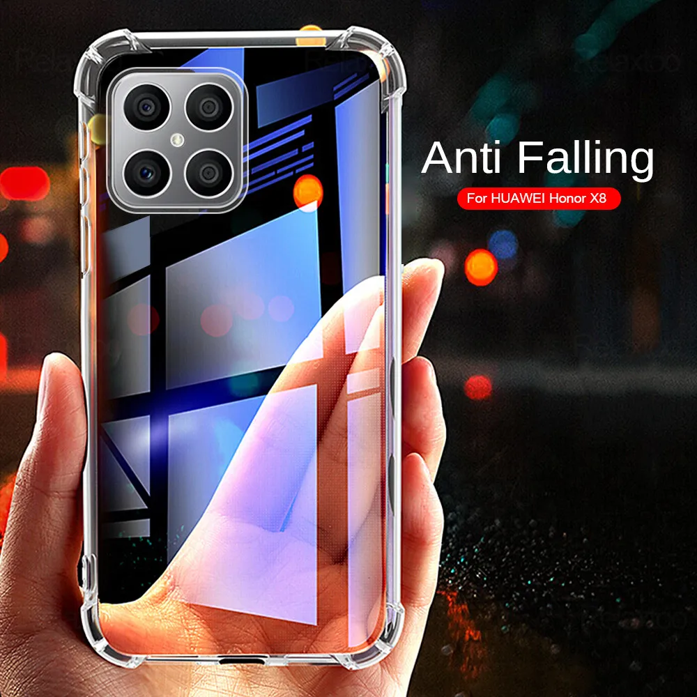 Transparent Silicone Shockproof Case For Honor X8 On Honorx8 Hono Honr Hnor X8 X 8 6.7" 2022 Camera Protect Phone Cover Fundas