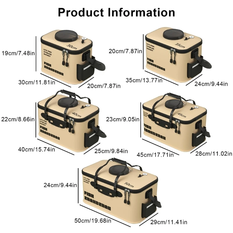 Портативное интегрированное ведро для рыбы ящик живой складное из ЭВА с ручкой