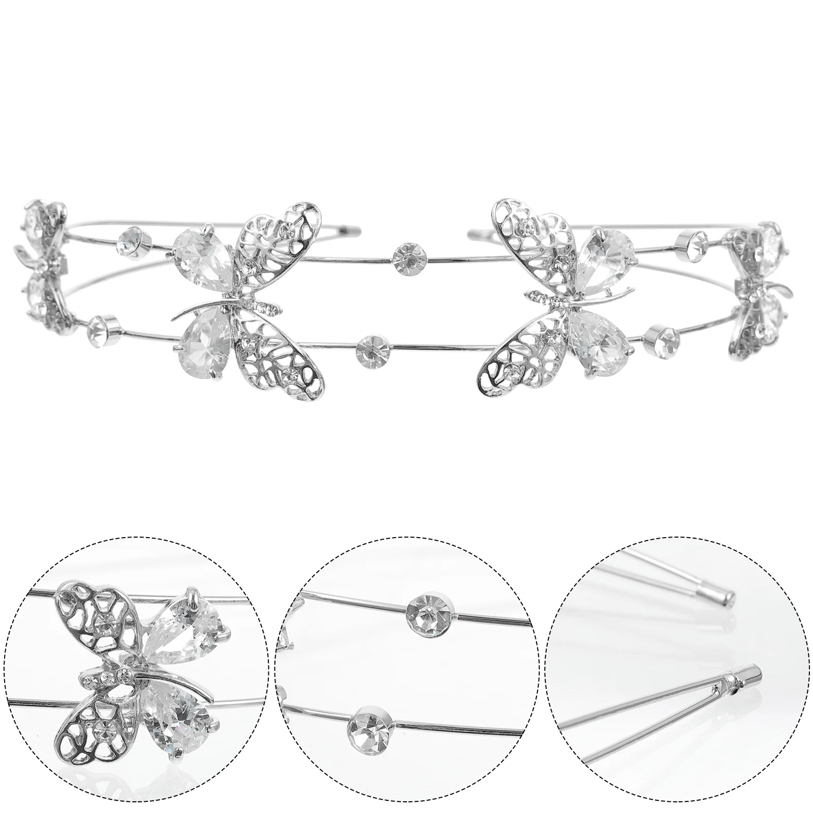 

Headband Rhinestone Headdress Simple Women's Crystal Headpiece Butterflies Wedding Hair Accessories Bride Bridesmaid
