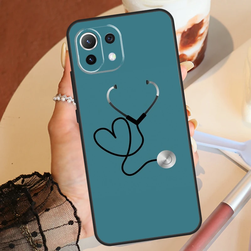 Доктор медсестра сердце стетоскоп для Xiaomi 13 Ultra 12 Lite 11T 12T 13T Pro 12X POCO F5 X5 X3 X4 F4 GT M5 M5s F3