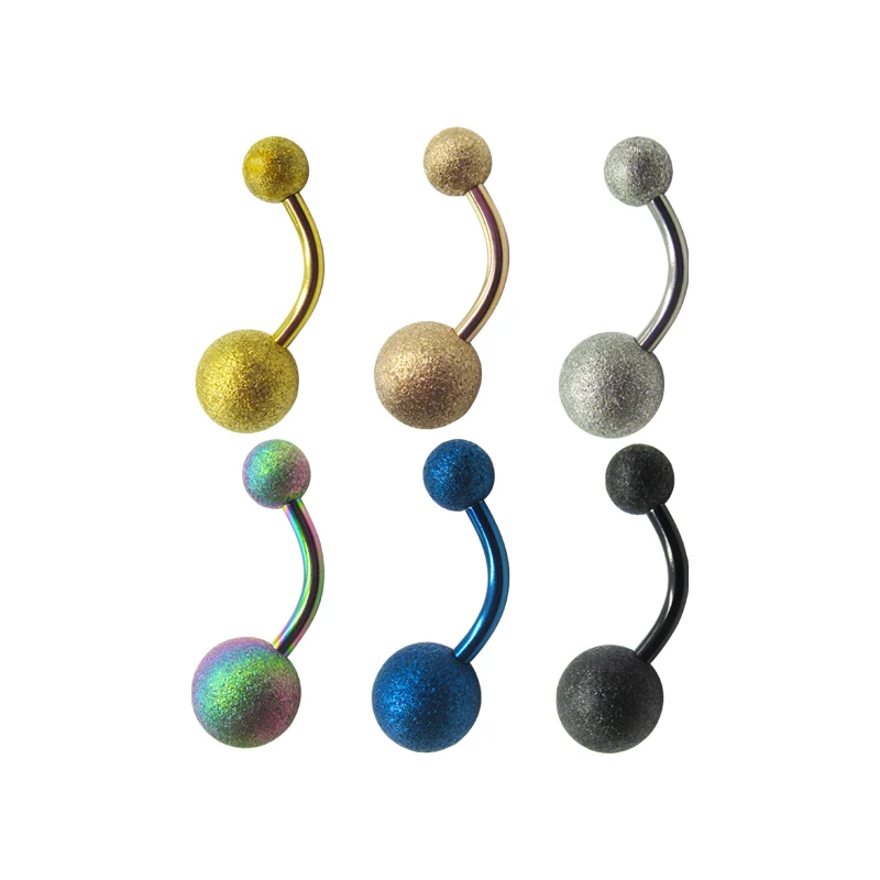 

Кольцо для пупка с шлифованным шариком для мужчин и женщин, прочные и модные украшения для пирсинга тела, 6 цветов украшения пупка
