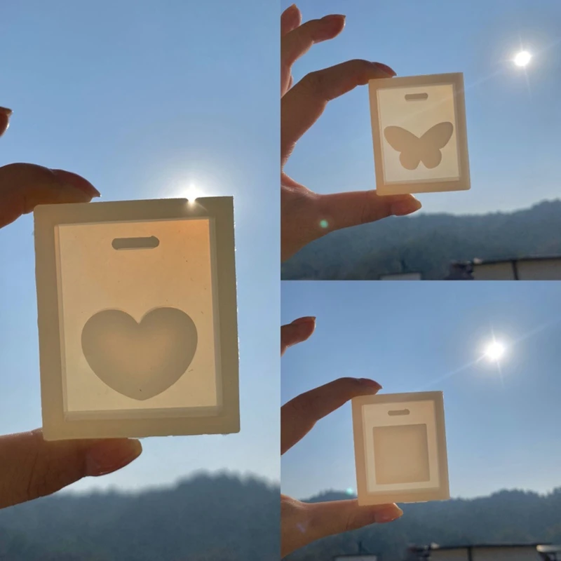 

Resin Moulds with Hanging Hole Retangular Heart Shape Pendant Home Decor Mold T8DE