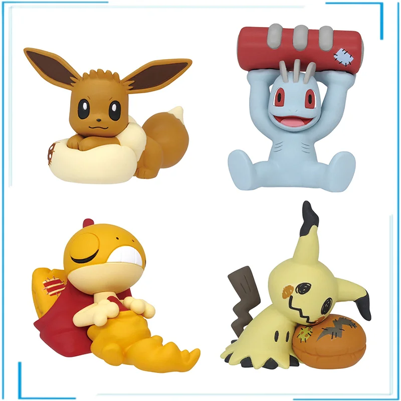 

Genuine Pokemon Pikachu Mimikyu Machop Different Style Models PVC Gashapon Japanese Anime Figures Collection In Stock