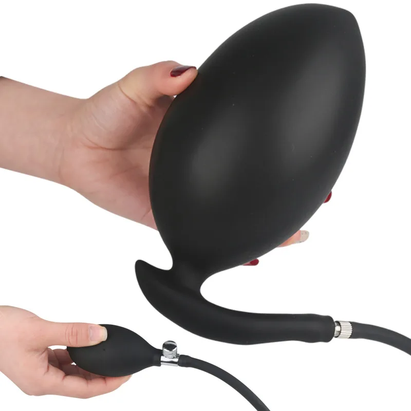 Силиконовый надувной анальный расширитель 150 мм женский фаллоимитатор с насосом