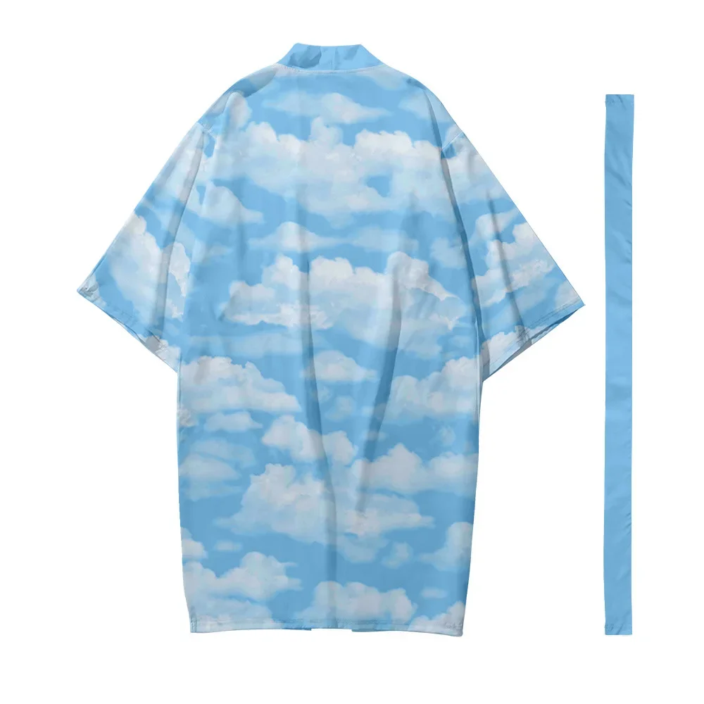 Традиционное японское этническое длинное кимоно для мужчин кардиган модное