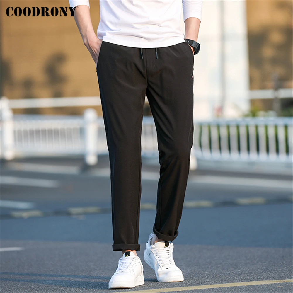 

COODRONY/брендовые классические повседневные брюки; Мужская одежда; Сезон весна-лето; Новинка; Деловые модные Стрейчевые прямые брюки из спанде...