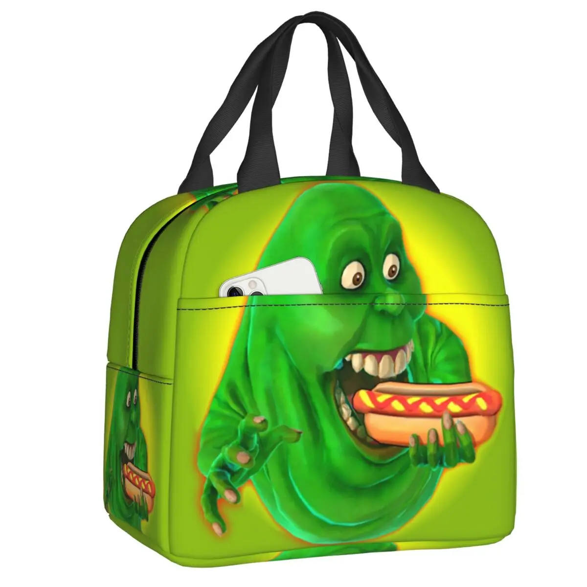 

Custom Slimer Eating HotDog Lunch Bag Women Thermal Cooler Insulated Lunch Boxes for Kids School Fruit Fresh Storage Bag