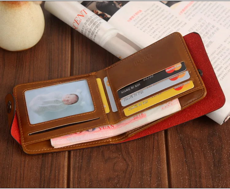 Мужской кошелек из натуральной кожи с зажимом для денег