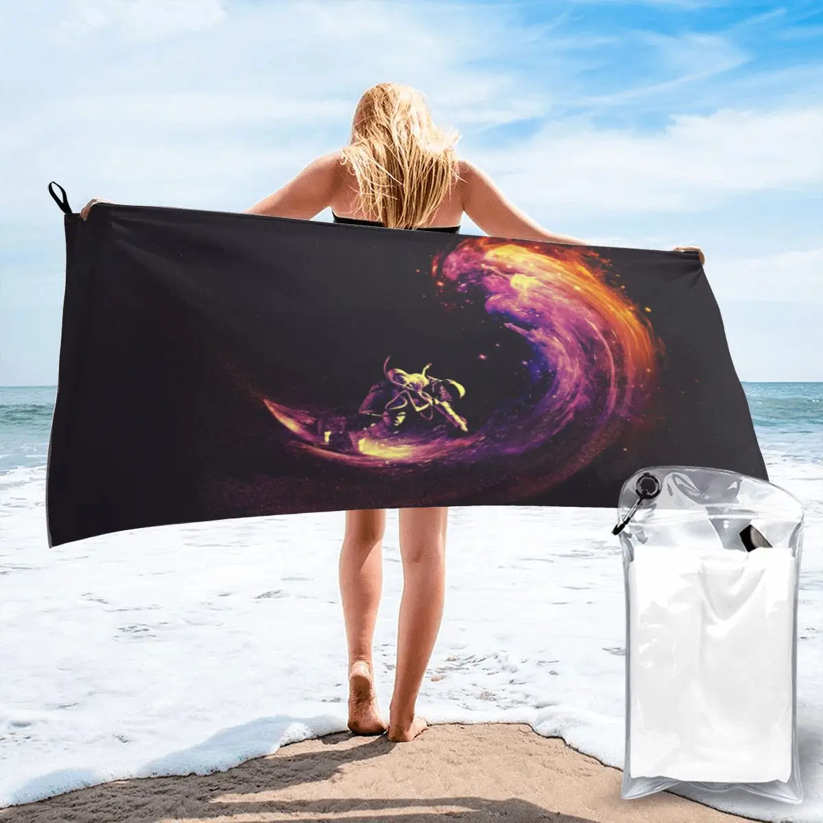 

Space Surfing Polyester cotton bath towel Face Towel Towel For Girls Luxury Bathroom Towel Blanket Minimalist Super Absorbent