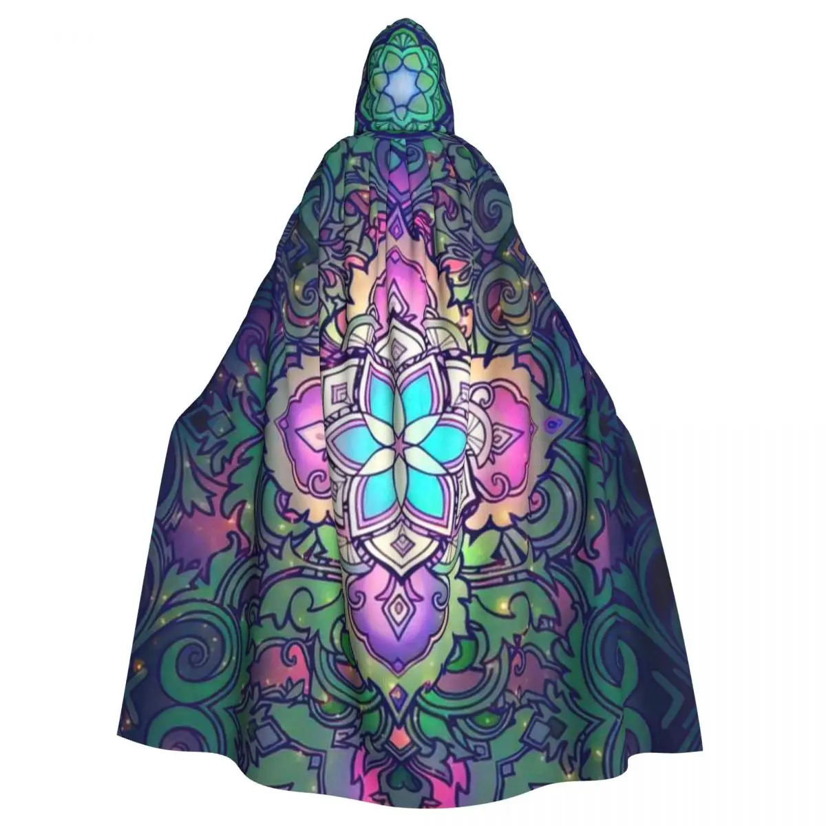 

Mandala Hooded Cloak Halloween Party Cosplay Woman Men Adult Long Witchcraft Robe Hood