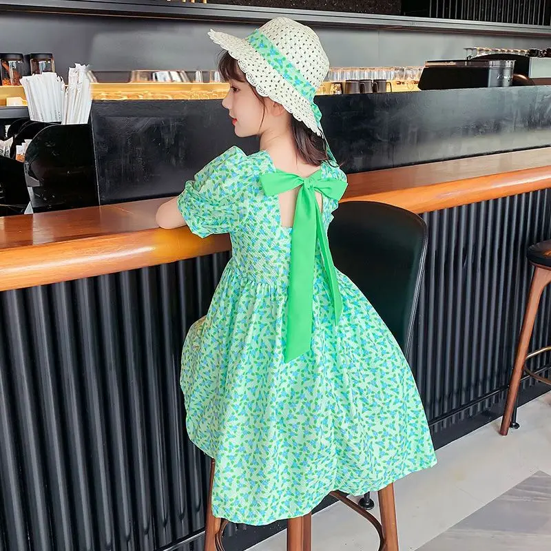 

12 Kids Korean Years 2 Clothes Bubble Baby Summer Old Dress Floral Child Dress Sleeve Princess Design New Girls To Dress Casual