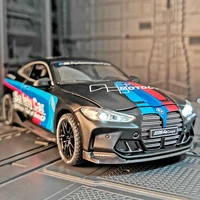132 m4 track alloy racing car model simulation diecasts metal toy sports pull back car sound light kids toy gift collection