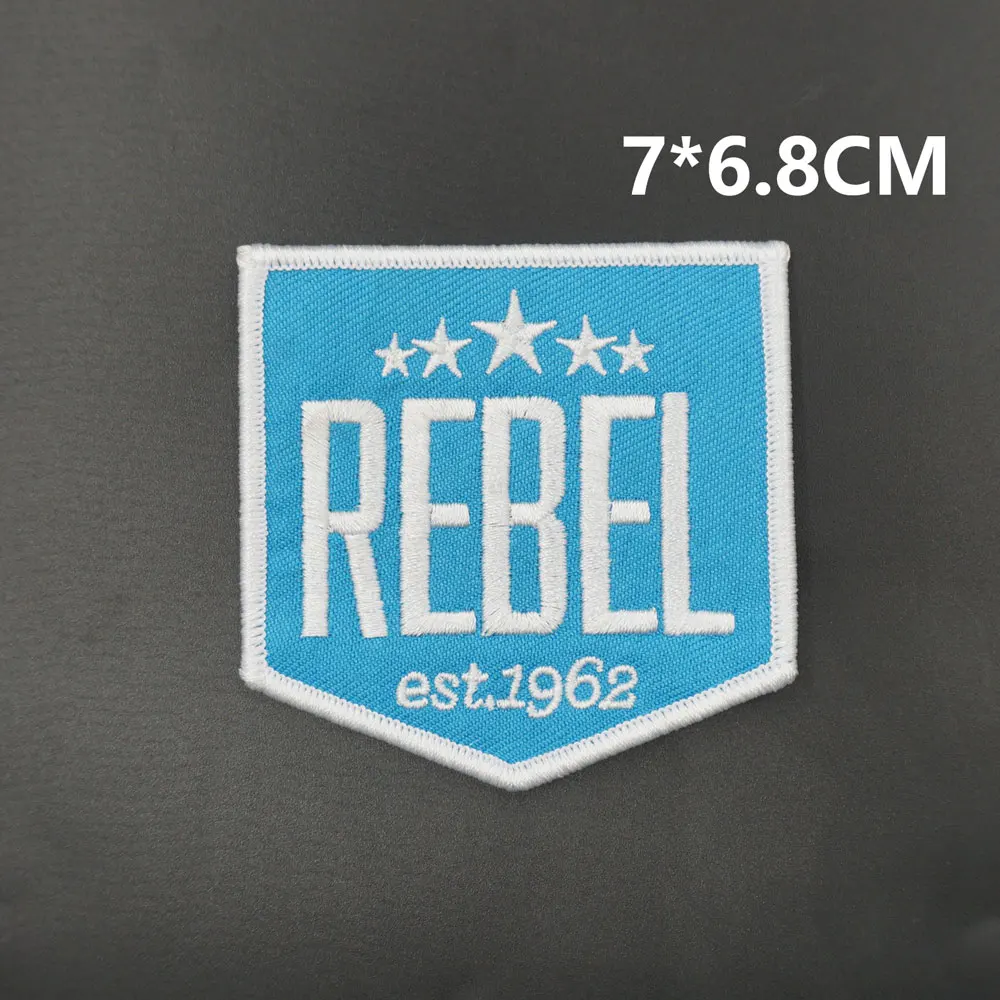 

Bagley Fish Rebel Company logo Embroidered Patches with sew on and Hook backing